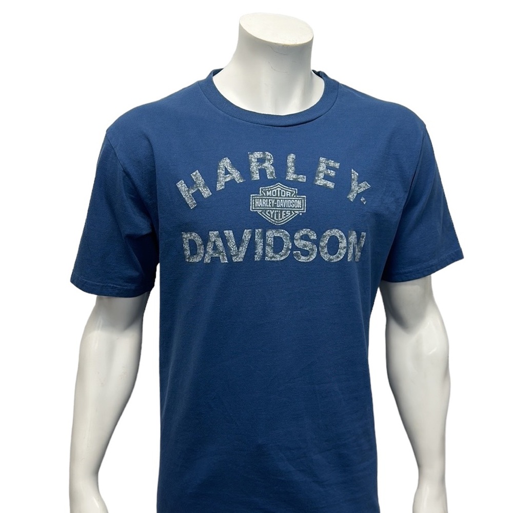 Harley Davidson Motorcycles Skip Fordyce Riverside CA Blue Graphic T-Shirt Large - Picture 7 of 12